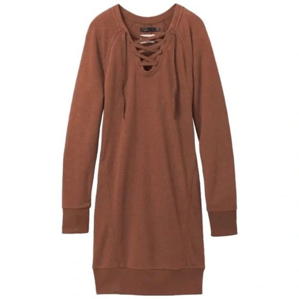 PRANA Cozy Up Terry Dress Roux Heather Size Small NWT $89